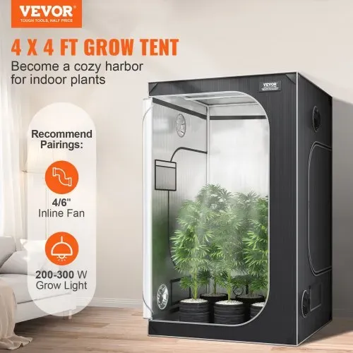 VEVOR Grow-Zelt, 122 x 122 x 203 cm, Indoor-Growzelt, hydroponische Fenstertür-Ablage VEVOR Grow-Zelt, 122 x 122 x 203 cm, Indoor-Growzelt, hydroponische Fenstertür-Ablage