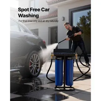 VEVOR Deionisiertes Wassersystem für Autowäsche 1250 L, Wasserdeionisierer für Autowäsche mit Dualen 4L Gemischten DI-Harz-Filterkartuschen, Deionized Autowaschanlage mit Standfuß & Bypass-Ventil VEVOR Deionisiertes Wassersystem für Autowäsche 1250 L, Wasserdeionisierer für Autowäsche mit Dualen 4L Gemischten DI-Harz-Filterkartuschen, Deionized Autowaschanlage mit Standfuß & Bypass-Ventil