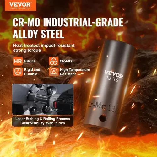 VEVOR 3/8 & 1/2 Zoll Antriebs-Schlagschrauber-Steckschlüsselsatz, 59-teiliger Steckschlüsselsatz SAE 5/16 bis 1-1/4 Zoll und metrisch 6-32 mm, 6-Punkt Cr-Mo-Legierungsstahl für Autoreparatur VEVOR 3/8 & 1/2 Zoll Antriebs-Schlagschrauber-Steckschlüsselsatz, 59-teiliger Steckschlüsselsatz SAE 5/16 bis 1-1/4 Zoll und metrisch 6-32 mm, 6-Punkt Cr-Mo-Legierungsstahl für Autoreparatur