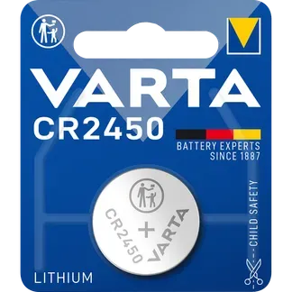 Lithium-Knopfzelle VARTA “Electronics“, CR 2450, 560mAh, 3V, 1er-Blister Lithium-Knopfzelle VARTA “Electronics“, CR 2450, 560mAh, 3V, 1er-Blister