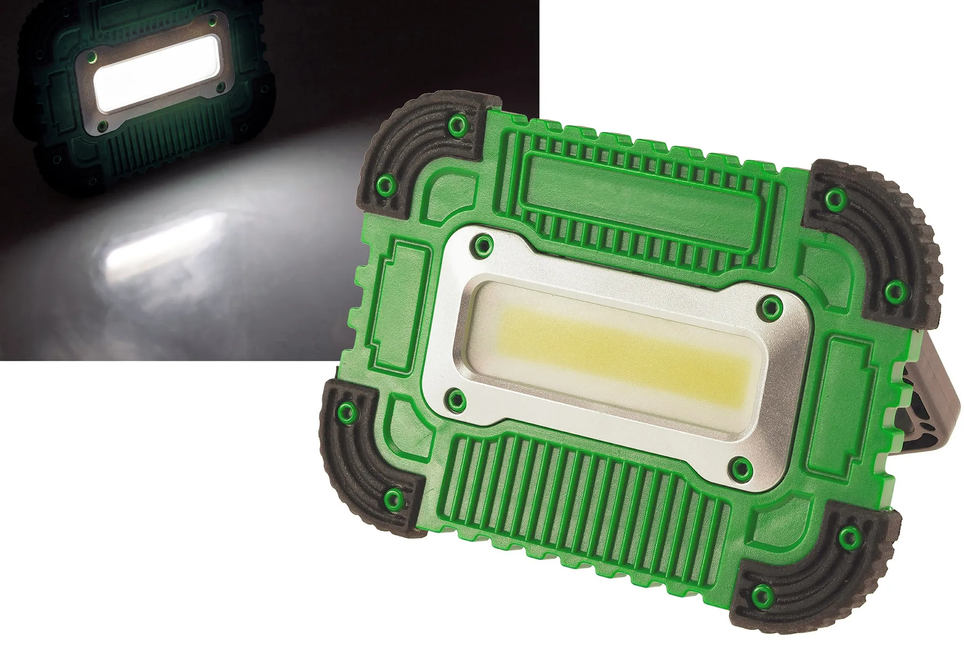 Baustrahler mit Akku „CT-AB16“ 16W, 1200Lumen, Ständer + Magnethalter Baustrahler mit Akku „CT-AB16“ 16W, 1200Lumen, Ständer + Magnethalter