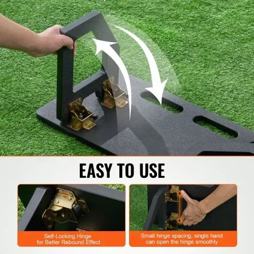 VEVOR Fußball Rebound Board, tragbares Prellwand 80 x 30 cm, HDPE Rebounder Ausrüstung mit 2 Rückprallwinkeln, Trainingsbrett Rebounder Kicker für Fußballtraining Pass- und Schussübungen – Bild 4