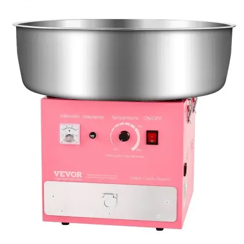VEVOR elektrische Zuckerwattemaschine kommerzielle Zuckerwattegeräte (1000 W) mit 52 cm Edelstahlschüssel & Zuckerlöffel & Schublade, perfekt für Kindergeburtstage Familienfeiern Partys Rosa – Bild 9
