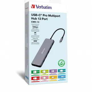 Verbatim CMH-13 USB Typ-C 10000 Mbit/s Silber Verbatim CMH-13 USB Typ-C 10000 Mbit/s Silber