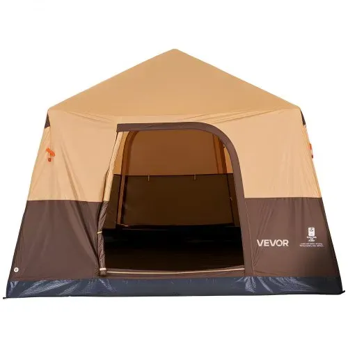 VEVOR Campingzelt 6 Personen, Aufblasbares Familienzelt mit Wiederaufladbarer Pumpe, TPU-Luftschlauch & 4 Netzfenstern, Kabinenzelt mit Tragetasche für Familien-Camping & Wandern, Beige – Bild 9