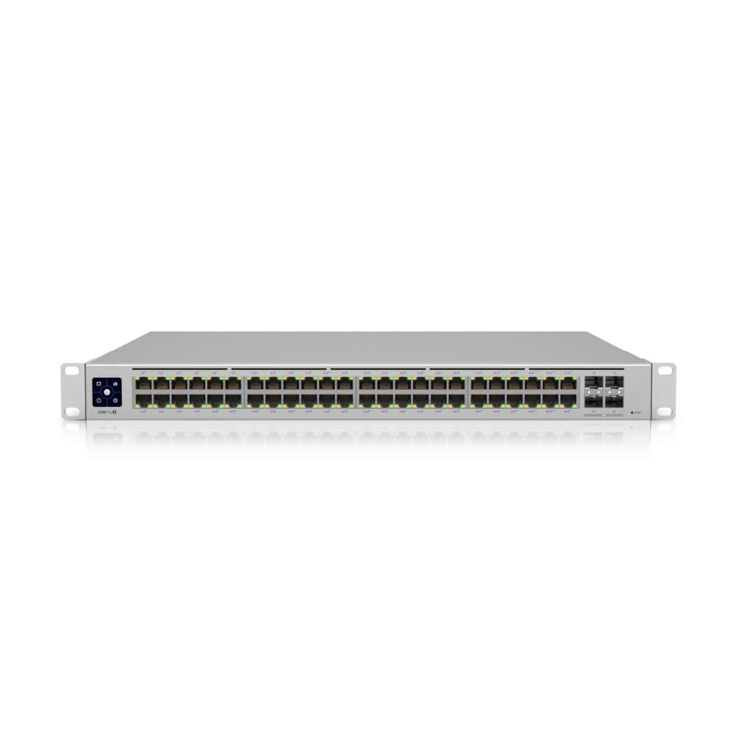 Ubiquiti Switch full managed Layer3 52 Port • 48x GbE • PoE Budget 600W • 8xPoE bt • 40xPoE at • 4x SFP+ • 19″ • UniFi • USW-Pro-48-POE Ubiquiti Switch full managed Layer3 52 Port • 48x GbE • PoE Budget 600W • 8xPoE bt • 40xPoE at • 4x SFP+ • 19″ • UniFi • USW-Pro-48-POE