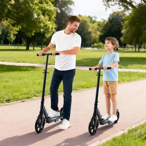 VEVOR Scooter (2 Räder) für Kinder ab 8 Jahren, Cityroller Kinderroller Straßenroller mit höhenverstellbarem Lenker & rutschfestem Deck, faltbarer Tretroller bis zu 100 kg, Schwarz + Lila – Bild 7