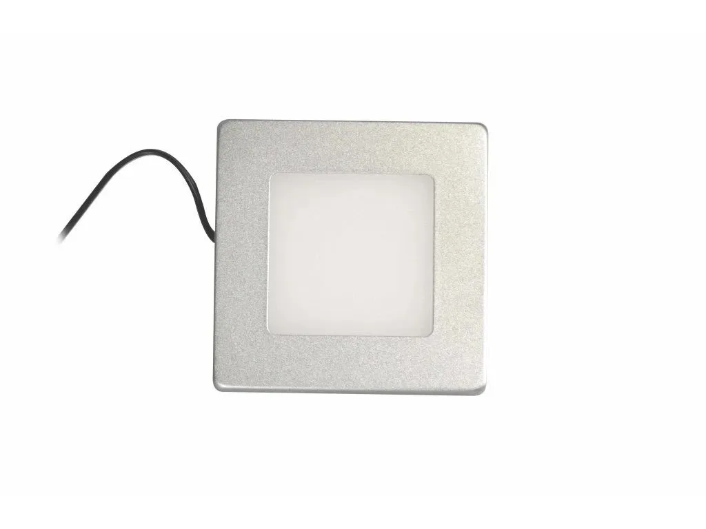 Synergy 21 Downlight Square / 3000K Silber / 12V / 76 x 76 x 10mm Möbelleuchte mit AMP Stecker Synergy 21 Downlight Square / 3000K Silber / 12V / 76 x 76 x 10mm Möbelleuchte mit AMP Stecker
