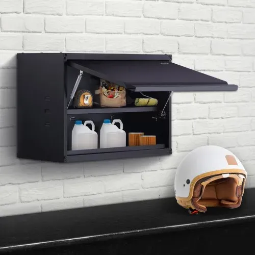 VEVOR Werkstatt Wandschrank 77 x 31,8 x 50 cm Hängeschrank 108 kg Gesamtkapazität (2 Regale) Werkstattschrank aus 0,6 mm dickem SPCC-Stahlplatte Ideal als Vorratsschrank, Werkzeugschrank, Büroschrank – Bild 7