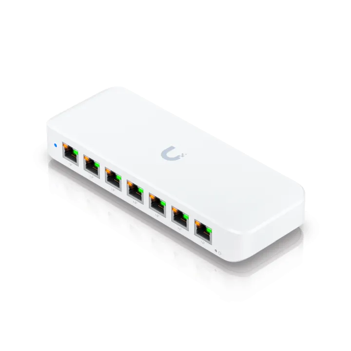Ubiquiti Switch full managed Layer2 8 Port • 8x GbE • PoE Budget 202W • 7x PoE at • 1x PoE bt In • Desktop • Lüfterlos • UniFi • USW-Ultra-210W Ubiquiti Switch full managed Layer2 8 Port • 8x GbE • PoE Budget 202W • 7x PoE at • 1x PoE bt In • Desktop • Lüfterlos • UniFi • USW-Ultra-210W