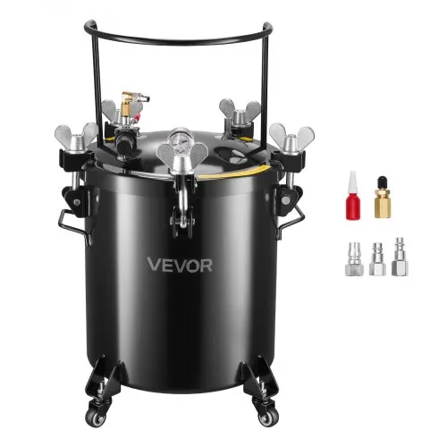 VEVOR Druckbehälter, 40 L Drucktank aus Stahl mit 3 Schnellkupplungen (EU/AU/US) für Heimgebrauch Heimwerkerarbeiten Kunstkreationen, Behälter mit großem Durchmesser & 4 Rollen VEVOR Druckbehälter, 40 L Drucktank aus Stahl mit 3 Schnellkupplungen (EU/AU/US) für Heimgebrauch Heimwerkerarbeiten Kunstkreationen, Behälter mit großem Durchmesser & 4 Rollen