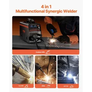 VEVOR MIG-Schweißgerät, 160 A Welder, synergetische MIG-Schweißmaschine, 4-in-1-Gas/MIG/MMA/Lift TIG-Mehrprozess-Schweißer mit IGBT-Wechselrichtertechnologie und LCD-Bildschirmanzeige VEVOR MIG-Schweißgerät, 160 A Welder, synergetische MIG-Schweißmaschine, 4-in-1-Gas/MIG/MMA/Lift TIG-Mehrprozess-Schweißer mit IGBT-Wechselrichtertechnologie und LCD-Bildschirmanzeige