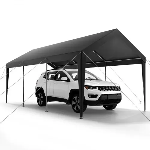 VEVOR Carport, 3,05x6,09x2,87 m Autoüberdachung, tragbare Zeltgarage, verzinkter Autounterstand, Garagenzelt UV-beständig, Ganzjahresschutz, Lagerschuppen, Ideal für Auto, Boot, Motorrad – Bild 8