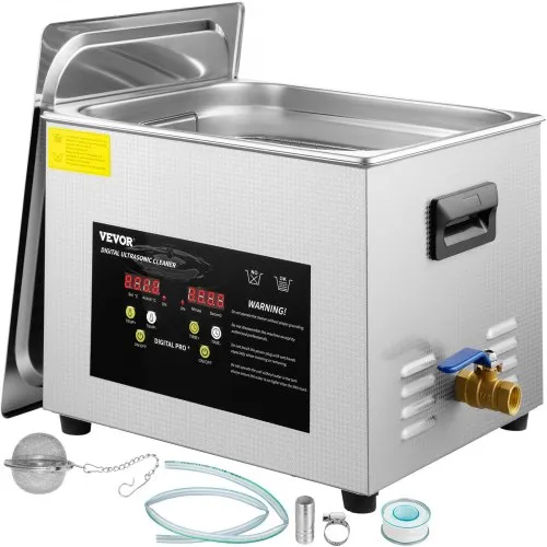 VEVOR 15 L Ultraschallreiniger (600 W Heizung, 360 W Ultraschall) Professioneller digitaler Labor-Ultraschall-Teilereiniger mit Heizungstimer für die Reinigung von Glaszahninstrumenten VEVOR 15 L Ultraschallreiniger (600 W Heizung, 360 W Ultraschall) Professioneller digitaler Labor-Ultraschall-Teilereiniger mit Heizungstimer für die Reinigung von Glaszahninstrumenten