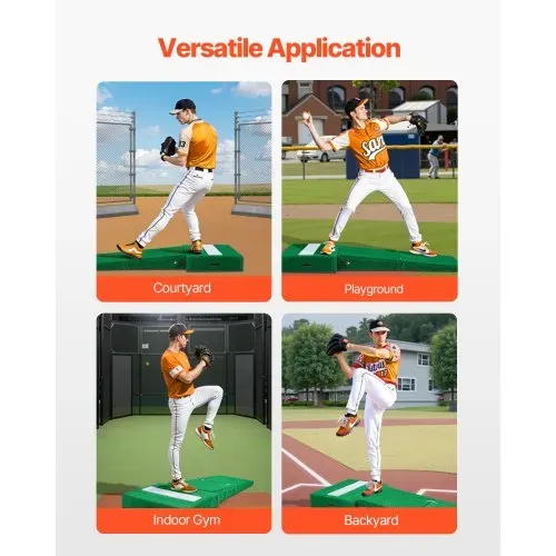 VEVOR Pitching Mound, tragbarer Baseball Pitcher Mound, 77 Zoll Pitching-Trainingsausrüstung (Oudoor / Indoor), Softball-Pitching-Hilfen mit Antifade-Rasen & Pitching-Gummi & Tragegriff – Bild 6