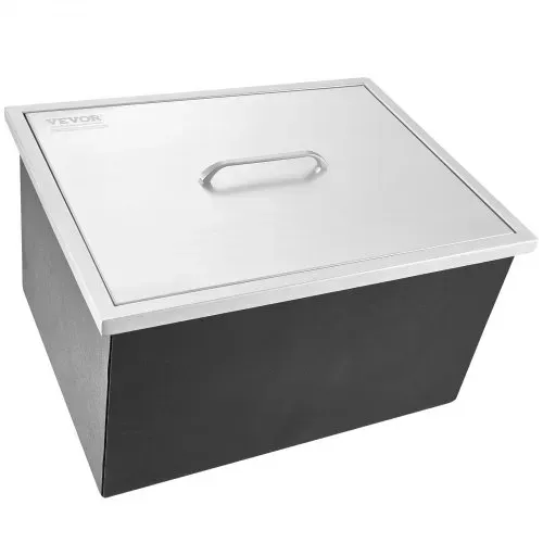 VEVOR Drop-in-Eisbox, 43,5 L Edelstahl-Eiskühler, 558 x 430 x 306 mm Kommerzieller Eisbehälter mit Abdeckung, Eingebaute Eisspeichertruhe, Abflussrohr und Ablassstopfen im Lieferumfang Enthalten – Bild 10