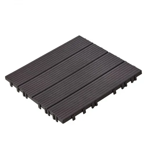 VEVOR Terrassenfliesen, 10er-Set, Balkonfliesen 30x30cm, Klickfliesen, wasserdichter Kunststoff-Bodenbelag für den Außenbereich, Terrassenbodenbelag für Veranda, Pool, Balkon, Hinterhof, Dunkelbraun – Bild 10