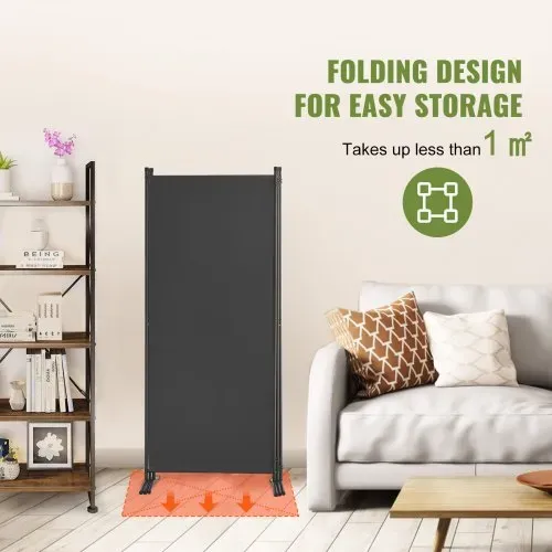 VEVOR Raumteiler Trennwand 3-teiliger Paravent Stellwand, faltbarer Sichtschutz für Büro Schlafzimmer Esszimmer Arbeitszimmer Balkon, Raumtrenner freistehend (228 x 52 x 184 cm), Grau – Bild 4