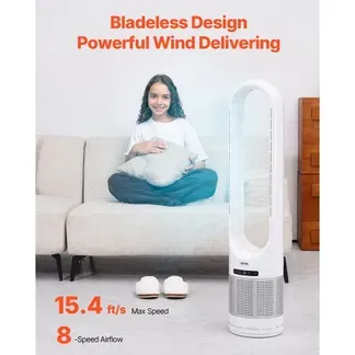 VEVOR Turmventilator ohne Flügel, 4,7 m/s schneller Standventilator, 80° oszillierende Ventilatoren mit 8 Gang, 8-Stunden-Timer, H13-HEPA-Filterung, Fernbedienung & Luftreinigungsmodus VEVOR Turmventilator ohne Flügel, 4,7 m/s schneller Standventilator, 80° oszillierende Ventilatoren mit 8 Gang, 8-Stunden-Timer, H13-HEPA-Filterung, Fernbedienung & Luftreinigungsmodus
