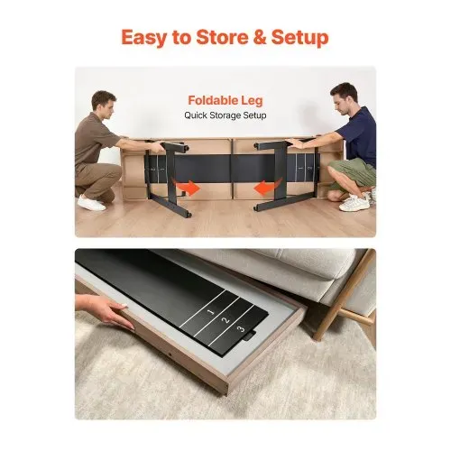 VEVOR Shuffleboard-Tisch 2,1 m mit 8 Pucks Tischcurling-Spiel 2 in 1 Tragbar, Glatte Spielfläche für Flüssiges und Schnelles Puckspiel, Klappbare Beine für das Familien-Spielzimmer zu Hause – Bild 3