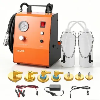 VEVOR Elektrisches Bremsenentlüftungsset Automatisches Bremsflüssigkeits-Entlüftungsgerät mit 7 Hauptbremszylinderadaptern zwei Netzteilen 0,6-3 bar Bremsdruck-Entlüftungspumpe für Viele Pkw VEVOR Elektrisches Bremsenentlüftungsset Automatisches Bremsflüssigkeits-Entlüftungsgerät mit 7 Hauptbremszylinderadaptern zwei Netzteilen 0,6-3 bar Bremsdruck-Entlüftungspumpe für Viele Pkw
