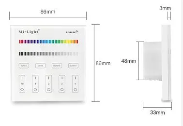 MiBoxer T3 LED Fernbedienung Smart Panel RGB/RGB-W 4 Zonen – Bild 2