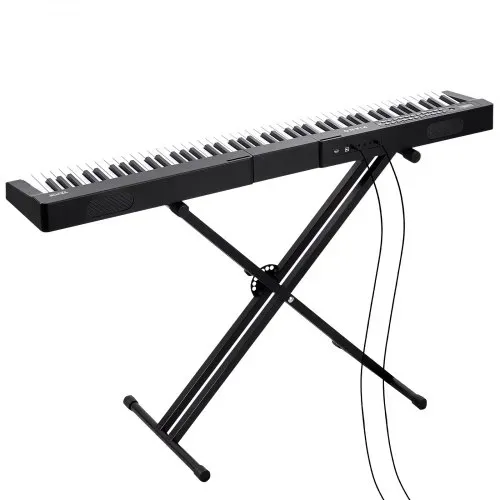 VEVOR Digitales Klavier mit 88 Tasten, halbgewichtete Tasten, Klavierset mit verstellbarem Ständer, integrierten Lautsprechern, Sustain-Pedal, Kopfhörern, Bluetooth, MIDI, USB für Anfänger – Bild 10