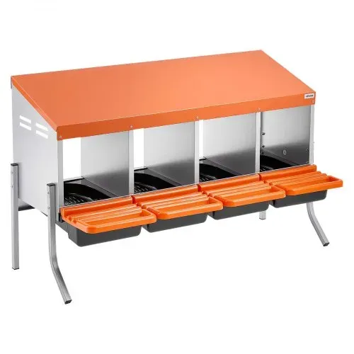 VEVOR Legenest 1060x525x675 mm, 4 Fächer, Hühnernest aus Metall mit Stützbeinen & Lüftungslöchern, Geflügelnester, Abrollnest, ideal für Hennen, Enten, Hühner & anderes Geflügel – Bild 8