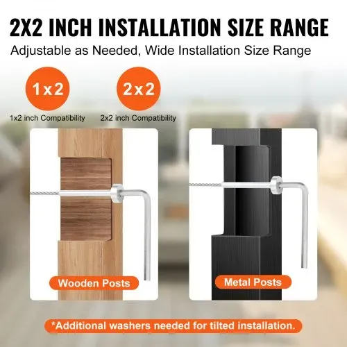 VEVOR 20er-Pack unsichtbares Kabelgeländer-Set T316 Edelstahl 1/8" unsichtbare Aufnahme und Gesenkbolzenende für Kabelgeländer Gesenkspanner 1/8" für Holz-/Metallpfosten Kabelgeländer-Hardware Silber – Bild 2