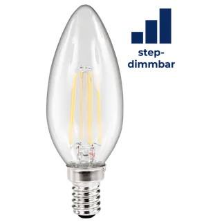 LED Filament Kerzenlampe McShine “Filed“, E14, 4W, 470lm, warmweiß, step-dimmbar LED Filament Kerzenlampe McShine “Filed“, E14, 4W, 470lm, warmweiß, step-dimmbar