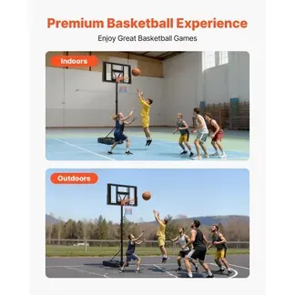 VEVOR tragbarer Basketballständer, 1,35 bis3,05 m höhenverstellbarer Basketballkorb, verstellbare Basketballanlage mit Nylonnetz & Rollen, tragbares Backboard-Set für Terrassen Poolrand VEVOR tragbarer Basketballständer, 1,35 bis3,05 m höhenverstellbarer Basketballkorb, verstellbare Basketballanlage mit Nylonnetz & Rollen, tragbares Backboard-Set für Terrassen Poolrand