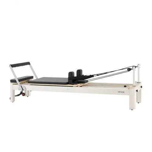 VEVOR Pilates Reformer Gerät mit Aluminiumrahmen 181 kg 2350 x 690 x 945 mm Ideal für Home-Gyms und Studios, mit Leisem Schlittenlauf, Verstellbarer Kopfstütze, Pilates-Box, Jumpboard und Fußschlaufen – Bild 10