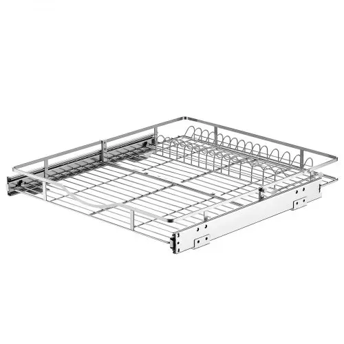 VEVOR Ausziehbarer Schrankorganizer 500 x 535 mm (B x T) aus Kohlenstoffstahl für Kochgeschirr, Gewürzgläser, Lebensmittel und Reinigungsmittel, Verchromte Oberfläche, Auszugsboden für Unterschränke – Bild 10