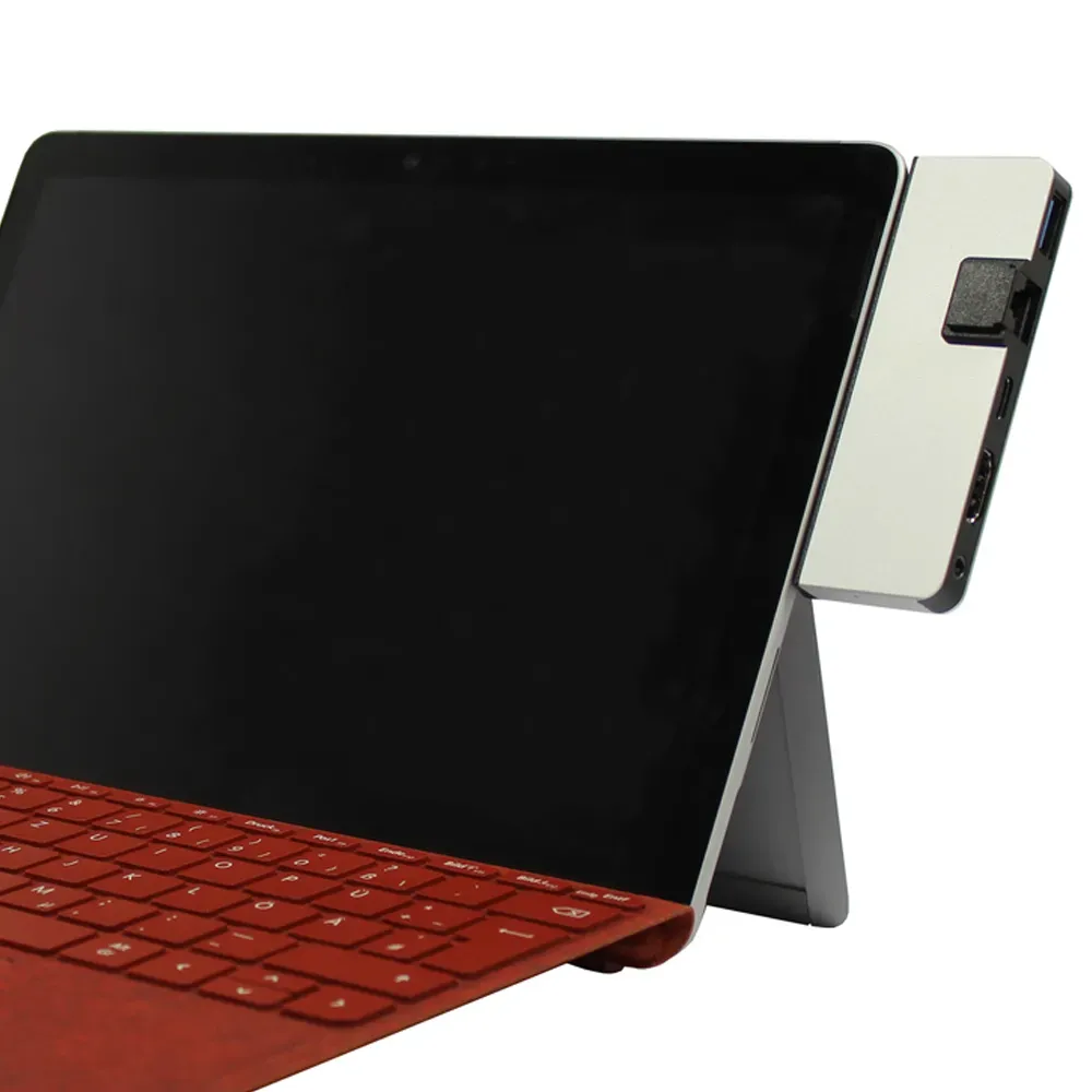 Plusonic Docking Adapter/Hub für Microsoft Surface Go, 5in1: USB 3.0/RJ45 Gigabit-Ethernet/Type-C/HDMI/AUX – Bild 2