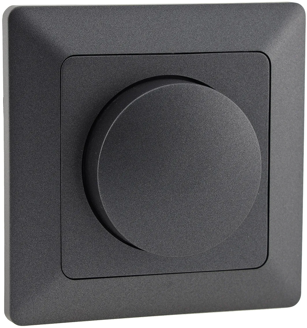 MILOS Dimmer für LED Lampen, Anthrazit 250V~/ 3-60W, inkl. Rahmen, UP MILOS Dimmer für LED Lampen, Anthrazit 250V~/ 3-60W, inkl. Rahmen, UP