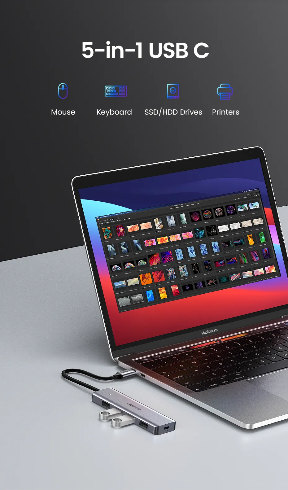 Ugreen 70336 Schnittstellen-Hub USB 3.2 Gen 1 (3.1 Gen 1) Type-C 5000 Mbit/s – Bild 7