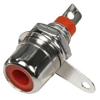 Cincheinbaubuchse HOLLYWOOD, rot, Lötanschluss Cincheinbaubuchse HOLLYWOOD, rot, Lötanschluss