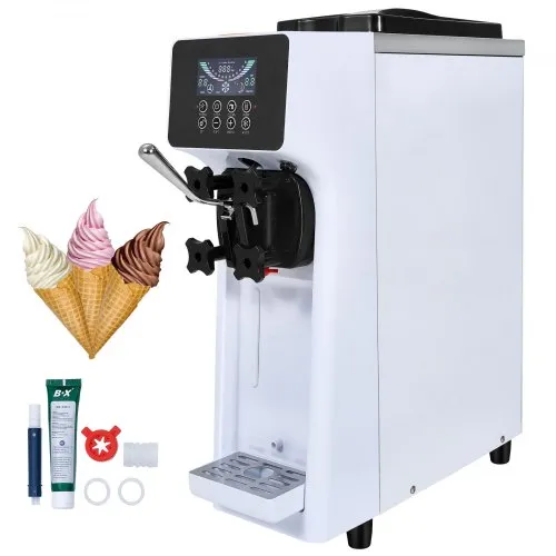 VEVOR Kommerzielle Eiscreme-Maschine, 10 L/h Leistung, 900 W, Softeismaschine für eine Geschmacksrichtung, auf der Arbeitsplatte, mit 4 L Trichter, 1,6 L Zylinder, LCD-Bildschirm, Vorkühlung VEVOR Kommerzielle Eiscreme-Maschine, 10 L/h Leistung, 900 W, Softeismaschine für eine Geschmacksrichtung, auf der Arbeitsplatte, mit 4 L Trichter, 1,6 L Zylinder, LCD-Bildschirm, Vorkühlung