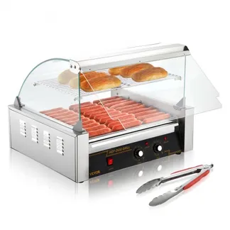 VEVOR Hot Dog Maker Hot Dog Grill Hotdog Rollen Grill Edelstahl 11 Rollen 2,2kW VEVOR Hot Dog Maker Hot Dog Grill Hotdog Rollen Grill Edelstahl 11 Rollen 2,2kW