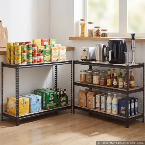 VEVOR Schwerlastregal Lagerregal mit 5 Ablagen 1228x459x1813mm 907,2kg, Stahlgestell, Teilbares & Verstellbares Design für DIY, Werkbank Funktion, Flexibles Steckregal für Keller Garage Werkstatt – Bild 7