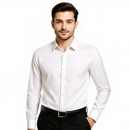 VEVOR Herrenhemd XL, Langarmhemd, knitterfrei, Freizeithemden, Bügelfrei, Businesshemden, weicher Stretch-Stoff für Business, Freizeit oder formelle Anlässe, Arbeit, Hochzeit, Abendessen, Weiß – Bild 8