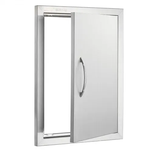 VEVOR Grill-Zugangstür, 407 x 559 x 46 mm, Einzelne Außenküchentür, Flächenbündig Montierte Edelstahltür, Vertikale Wandtür mit Griff, für Grillinsel, Grillstation, Außenschrank usw. – Bild 8
