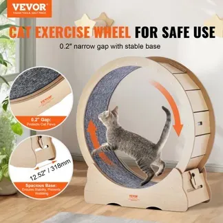 VEVOR Katzenlaufrad, großes Katzenlaufband für Hauskatzen, 91 cm Katzenlaufrad mit abnehmbarem Teppich und Katzenangel zum Laufen/Gehen/Trainieren, geeignet für die meisten Katzen bis 6 kg VEVOR Katzenlaufrad, großes Katzenlaufband für Hauskatzen, 91 cm Katzenlaufrad mit abnehmbarem Teppich und Katzenangel zum Laufen/Gehen/Trainieren, geeignet für die meisten Katzen bis 6 kg