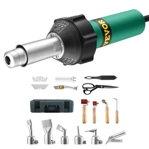 VEVOR Heißluft-Kunststoffschweißgerät, 1600 W Heißluftpistole, 50–600 °C PVC TPO Vinyl Schweißbrenner, Hot Air Welder Set mit 17 Zubehörteilen – Werkzeugkasten, Düse, Rolle, Klingen für PP/PE/PVC VEVOR Heißluft-Kunststoffschweißgerät, 1600 W Heißluftpistole, 50–600 °C PVC TPO Vinyl Schweißbrenner, Hot Air Welder Set mit 17 Zubehörteilen – Werkzeugkasten, Düse, Rolle, Klingen für PP/PE/PVC