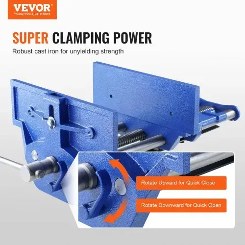 VEVOR Schraubstock für Holzarbeiten 110mm Spanntiefe 335mm Öffnungsbreite Parallelschraubstock aus Gusseisen pulverbeschichtet 11KN Spannkraft Φ15-74mm Spannbereich Ideal für Holzbearbeitungsstudios VEVOR Schraubstock für Holzarbeiten 110mm Spanntiefe 335mm Öffnungsbreite Parallelschraubstock aus Gusseisen pulverbeschichtet 11KN Spannkraft Φ15-74mm Spannbereich Ideal für Holzbearbeitungsstudios
