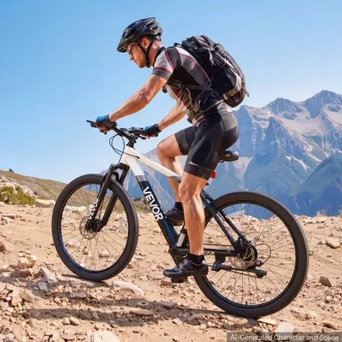 VEVOR Mountainbike für Damen und Herren 27,5 Zoll Fahrrad 21-Gang Ideal für Erwachsene, Rahmen aus Aluminiumlegierung, mit Federgabel, 120 kg Tragkraft, Klingel, Reflektoren & Lampenhalterung – Bild 7