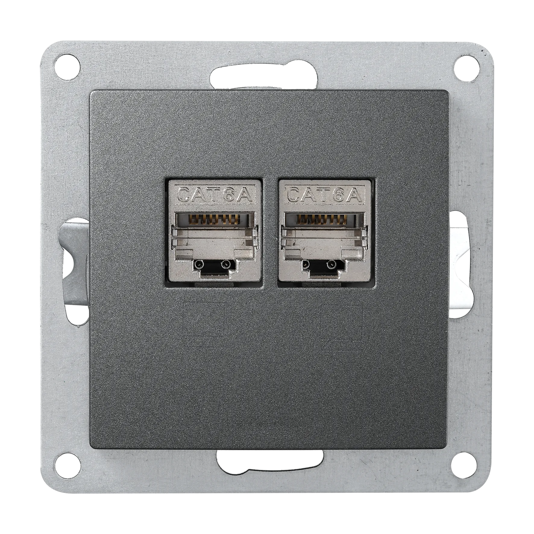 Netzwerk-Dose McPower “Flair“ CAT6A, UP, anthrazit, vollgeschirmt Netzwerk-Dose McPower “Flair“ CAT6A, UP, anthrazit, vollgeschirmt