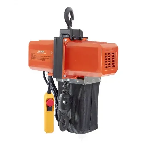 VEVOR Elektrischer Kettenzug, 1100 lbs Tragkraft, 15 ft Hubhöhe, 9,2 ft/min Geschwindigkeit, 230 V, einphasiger Brückenkran mit G100-Kette, 10 ft Kabelfernbedienung für Garage, Geschäft, Hotel, Zuhause – Bild 10