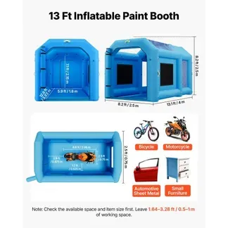 VEVOR Aufblasbare Lackierkabine 4×2,5×2,5 m Spritzkabine Lackierzelt Blau, mit 750-W-Gebläse Aktivkohlefiltration Transparentem PVC-Fenster für Fahrräder Motorräder & Kleine Möbelstücke Tragbar VEVOR Aufblasbare Lackierkabine 4×2,5×2,5 m Spritzkabine Lackierzelt Blau, mit 750-W-Gebläse Aktivkohlefiltration Transparentem PVC-Fenster für Fahrräder Motorräder & Kleine Möbelstücke Tragbar