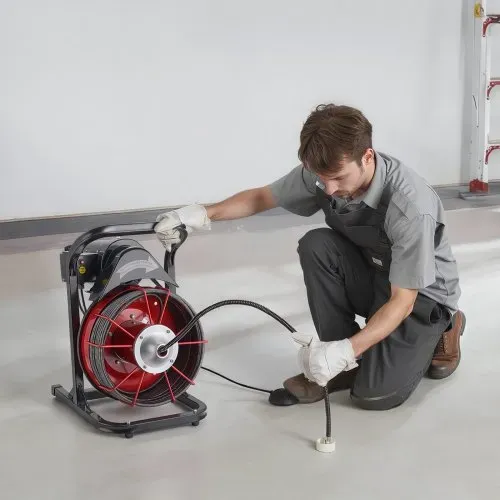 VEVOR Rohrreinigungsmaschine φ10,5 mm x 23 m, Reinigungsspirale mit Manueller Zufuhr, 4 Schneidmessern & Pneumatischem Fußschalter, Reiniger für Rohre von 50 mm bis 100 mm, Rohrreinigungsgerät – Bild 7